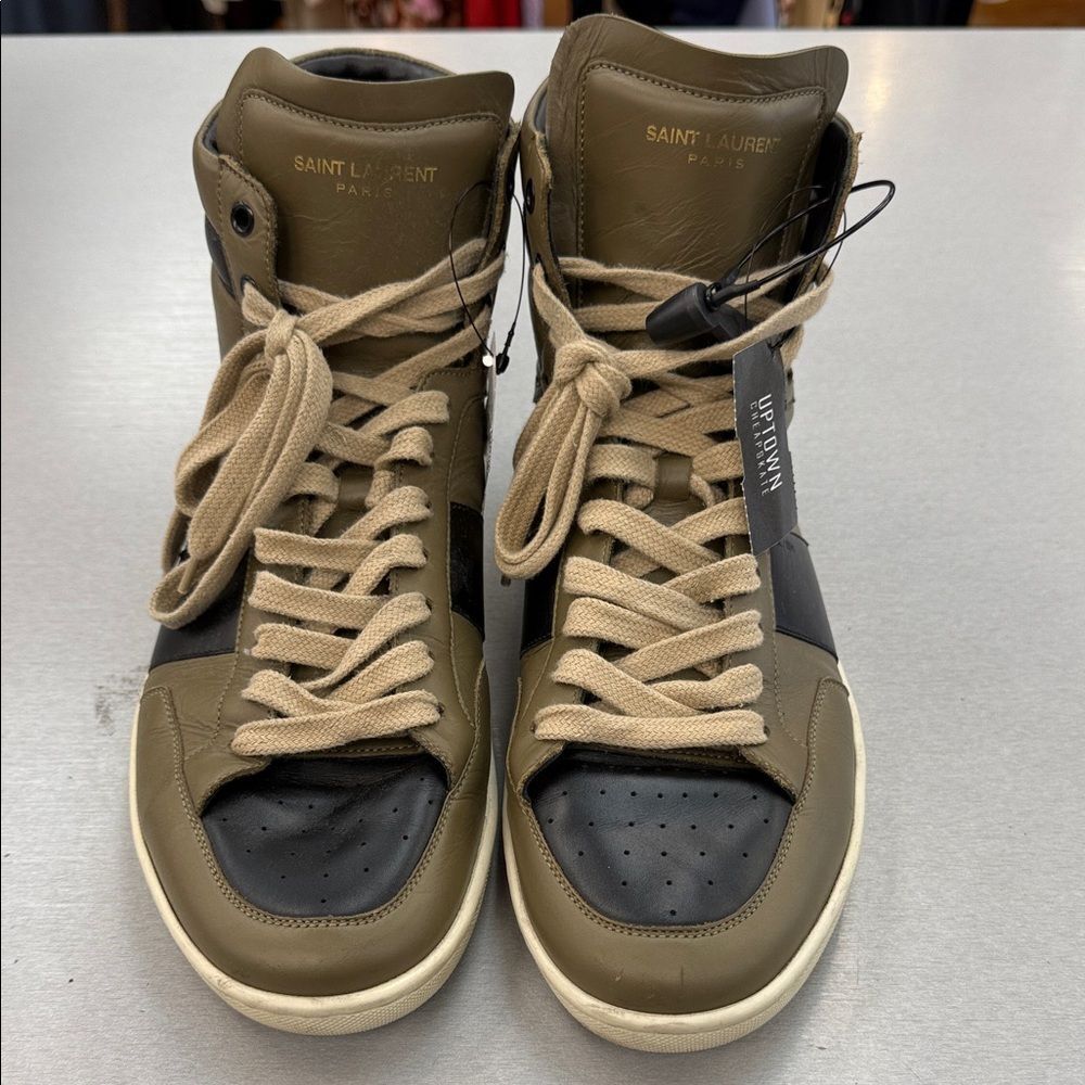 Saint Laurent Men's Sneakers - Olive and Black